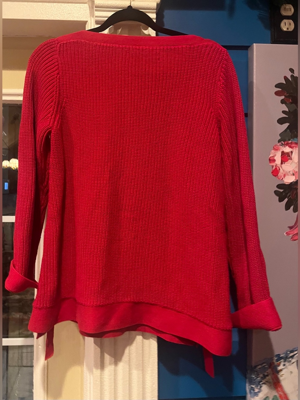LOFT Ladies Red Sweater Large - Picture 6 of 10